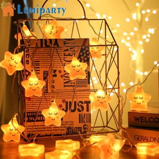 Lumiparty สายไฟ Led 10 ดวง รูปดาวน่ารัก ขนาด 1.5 ม. สําหรับตกแต่งผนังห้องนอน (แบบแบตเตอรี่)