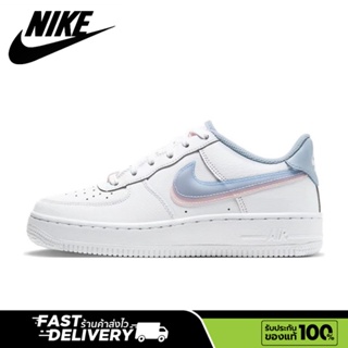 【ของแท้100%💯】Nike Air Force 1 Low Double Swoosh ทั้งสองเพศ ระบายอากาศ กันลื่น รองเท้าวิ่ง รองเท้าผ้าใบ รองเท้า