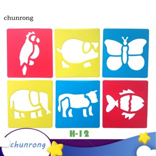 Chunrong แผ่นแม่แบบ ฉลุลายเกล็ดหิมะ ซานต้า นางฟ้า DIY สําหรับตกแต่งสมุดภาพ 6 ชิ้น