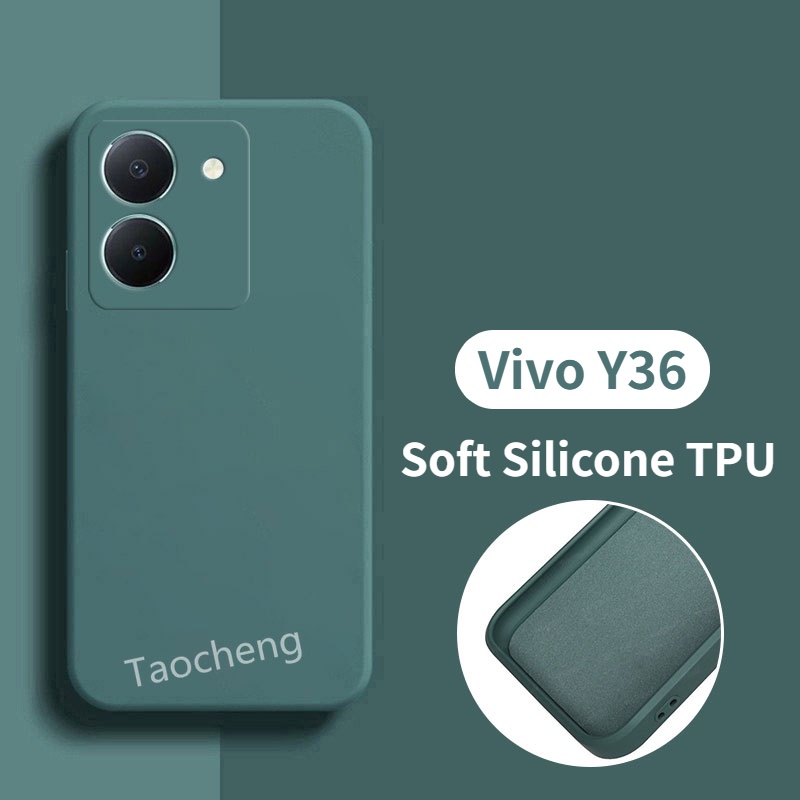 ปลอกสําหรับvivo Y03 Y28s Y28 s Y36 Y27 Y27s VivoY36 4G 5G 2023 เคสโทรศัพท์ซิลิโคนอ่อนนุ่มTPUแฟชั่นสีทึบคู่รุ่นกันกระแทกป้องกันปกหลัง