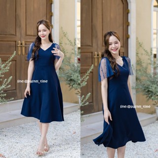 Dear Darling Midi Dress - สีกรม [Made by Pastel Time]