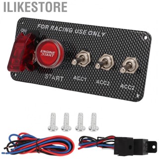 Ilikestore Ignition Toggle Switch Panel  Engine Start Push Button Panel 12V 40A Sensitive Carbon Fiber Style Plug and Play  for Car Modification