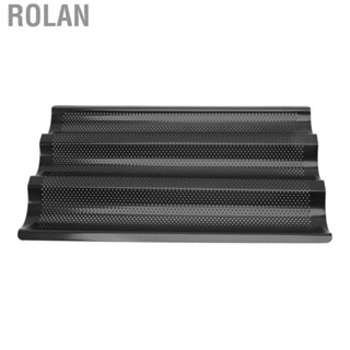 Rolan French Bread Pan   Heating 3 Slots Baguette Pan Stainless Steel Black  for Baguettes for Kitchen