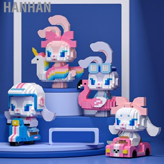 Hanhan Mini Building Blocks  Plastic Color Cognition Glossy Surfaces Cute Building Blocks Easy To Operate  for Home for Adults