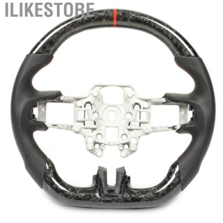 Ilikestore Steering Wheel Replacement  Perforated Leather Hand Grips Forged Carbon Fiber Racing Steering Wheel  for Mustang