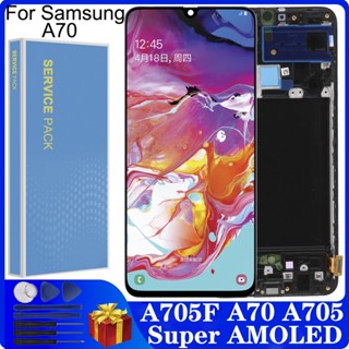 Super AMOLED A70 หน้าจอสัมผัส LCD ขนาด 6.7 นิ้ว พร้อมกรอบ สําหรับ SAMSUNG Galaxy A70 A705 A705F SM-A705MN