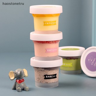 Ost ถ้วยพลาสติกใส่ขนมหวาน พร้อมช้อนมูส ทรงกลม ขนาดเล็ก 100 มล. 5 ชิ้น