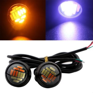 ⚡READYSTOCK⚡Ersetzt 10~14V DC Set 23mm 4014 12SMD Dual Color Amber Switchback Lamp Lights