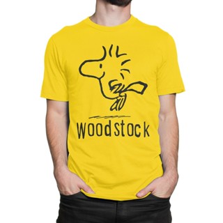 📦พร้อมส่ง เสื้อยืด พิมพ์ลาย Snoopy Woodstock ตลก ของขวัญ สําหรับผู้ชาย T-shirt