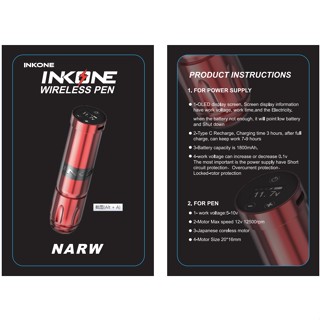 [INKONE] เครื่องสักปากกาไร้สาย พร้อมมอเตอร์หมุน แบบพกพา ทนทาน สําหรับแต่งหน้า