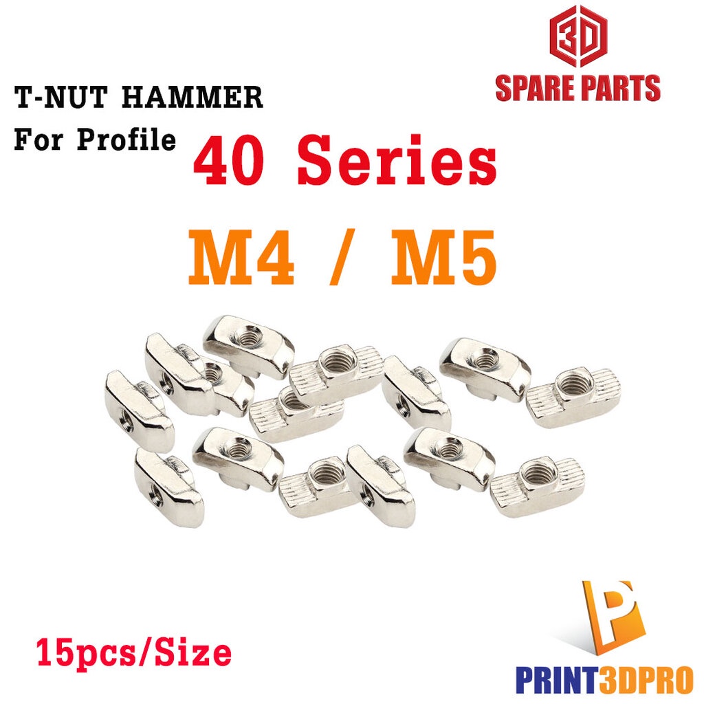 T Nuts Hammer For Aluminium Profile 4040 Series M4 , M5 15pcs/pack Stanless Steel