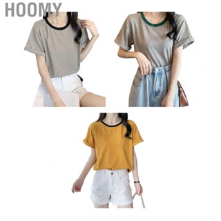 Hoomy Women Short Sleeve T Shirt  Women Classic Fit Crewneck T Shirt Breathable Skin Friendly  Free Striped Design  for Shopping