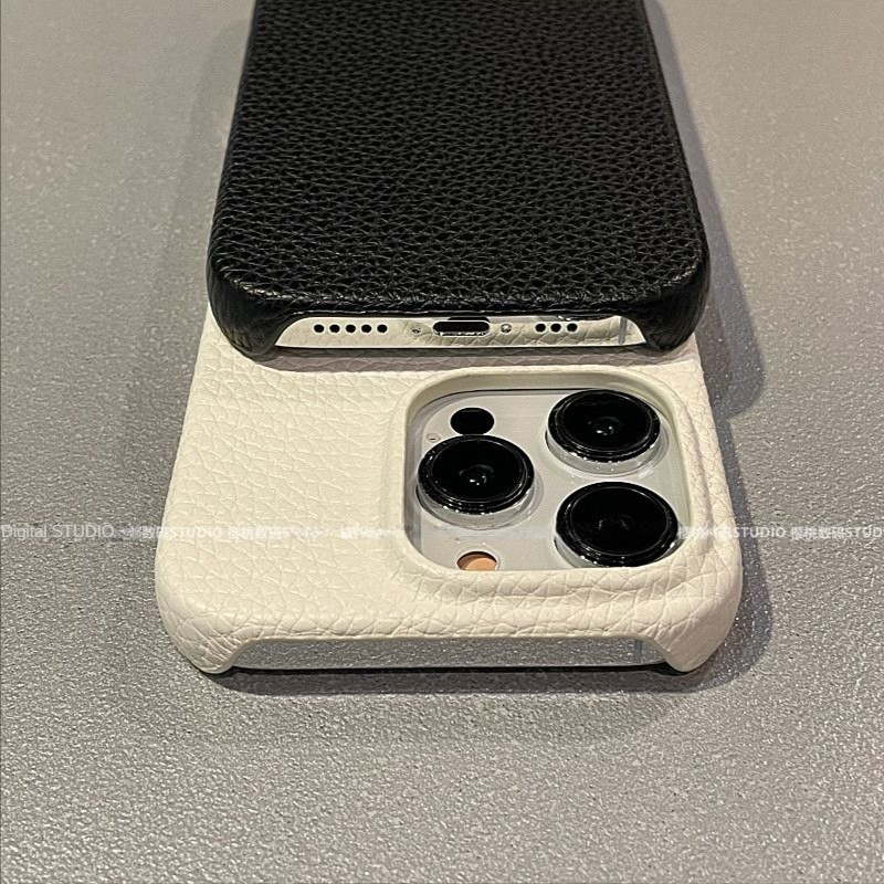 Ins เคสโทรศัพท์มือถือหนัง แบบแข็ง เรียบง่าย สําหรับ Iphone14pro 13 12 11 - รูปที่ 5