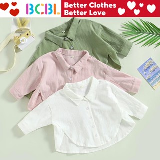 Bcbl เสื้อเชิ้ต คอปก แขนสั้น สีพื้น แฟชั่นฤดูร้อน สําหรับเด็ก 1-5 ปี