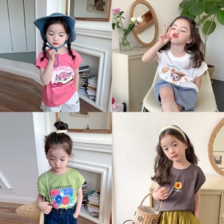 PRETTY BABY🧸พร้อมส่ง🧸 เสื้อยืดเด็กผู้หญิง เสื้อเด็ก เสื้อยืดเเขนกุดลายน่ารัก สำหรับเด็ก(798)