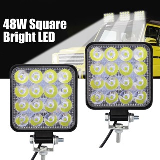 ไฟตัดหมอก LED 48W 4x4 48W อุปกรณ์เสริม สําหรับรถยนต์ รถบรรทุก เรือ ATV 1 ชิ้น