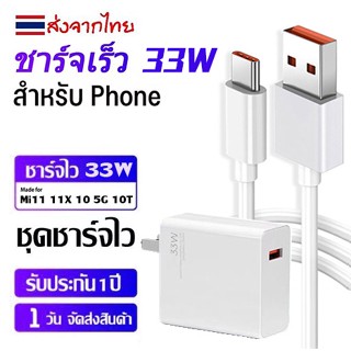 【รับประกัน 1 ปี】จัดส่งจากประเทศไทยหัวชาร์จเร็ว 33W สายชาร์จ 6A หัวชาร์จคุณภาพสูง