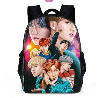 กระเป๋าเป้สะพายหลัง กระเป๋านักเรียน พิมพ์ลายการ์ตูน BTS Mochila 3 มิติ สําหรับเด็กผู้ชาย และเด็กผู้หญิง