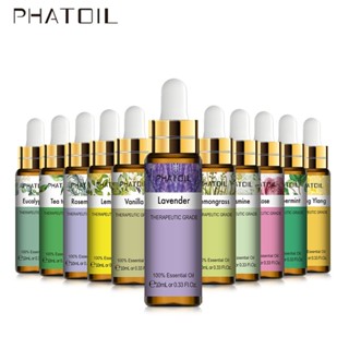 【20กลิ่น ​ปลูก】PHATOIL 10ML น้ำมันหอมระเหยจากพืชธรรมชาติ น้ำมันหอมระเหยวนิลา น้ำมันหอมระเหยคาโมมายล์ （ด้วยหลอดหยด）Essent