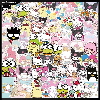 SANRIO สติกเกอร์ ลายการ์ตูนกราฟฟิตี้น่ารัก สําหรับตกแต่งสเก็ตบอร์ด โน๊ตบุ๊ค โทรศัพท์มือถือ สเก็ตบอร์ด กีตาร์ EU 100 ชิ้น