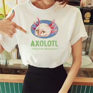 Axolotl เสื้อยืด พิมพ์ลายกราฟฟิค อนิเมะ มังงะตลก 2000s สําหรับผู้หญิง