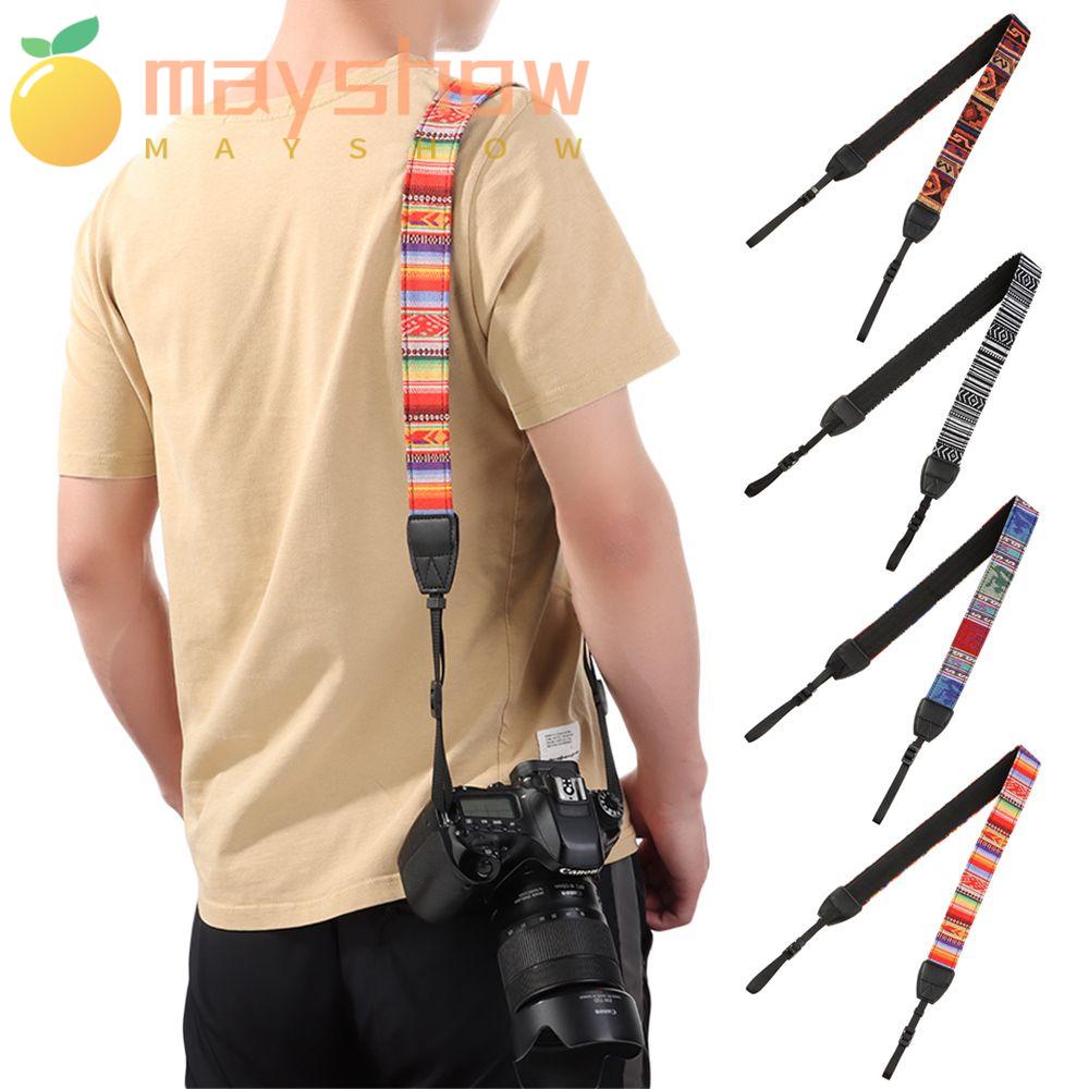 Mayshow SLR สายคล้องไหล่กล้อง สําหรับ Nikon Sony สายคล้องคอ หนัง PU ปรับได้ DSL / DSLR สายคล้องกล้อง