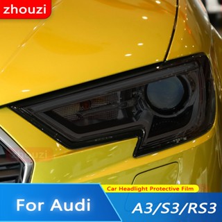 สติกเกอร์ฟิล์มใส TPU ป้องกันไฟหน้ารถยนต์ สีดํา สําหรับ Audi A3 S3 RS3 8V 8Y 2021-2022 S Line Sportback 2014-On