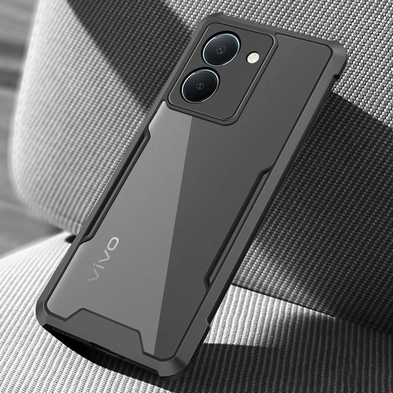 ตรงรุ่น เคสใส สําหรับ VIVO Y27S/V27 5G/4G X100 Pro V29/Y02/Y02S/Y02A/Y36/Y78 ใส PC TPU เคสกันกระแทก ป้องกันการหล่น 027