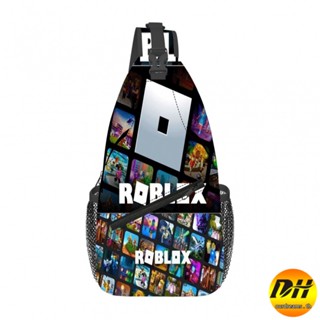 Roblox robux กระเป๋าคาดอก สะพายไหล่ สะพายข้าง ลายการ์ตูนอนิเมะ สําหรับผู้ชาย เดินป่า