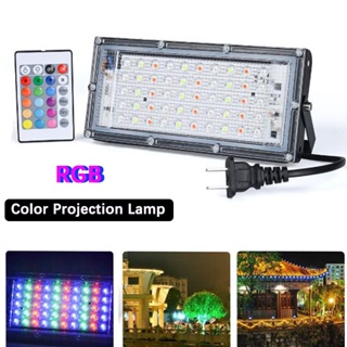 ไฟสปอตไลท์ RGB LED 50W สะท้อนแสง กันน้ํา IP66 16 สี สําหรับตกแต่งสวน กลางแจ้ง