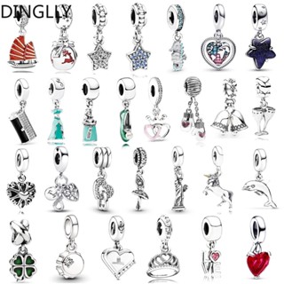 Dinglly จี้รูปดาว หัวใจ สีเงิน สําหรับทําเครื่องประดับ สร้อย…