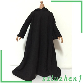 [Szluzhen1] เสื้อคลุม สีดํา สเกล 1:6 สําหรับตุ๊กตาฟิกเกอร์ทหาร 12 นิ้ว