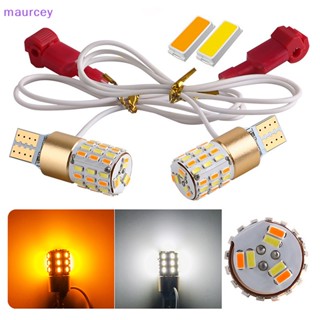 Maurcey หลอดไฟเลี้ยว Led T10 W5W สองสี สําหรับรถจักรยานยนต์ 2 ชิ้น