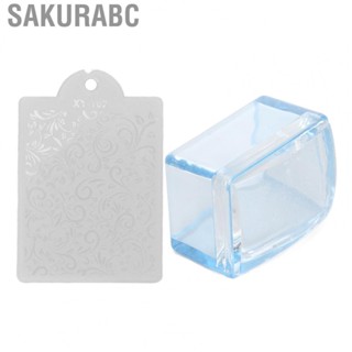 Sakurabc Clear Jelly Nails Stamper  Nail Art Flower Pattern for DIY Decor Simple French Manicure