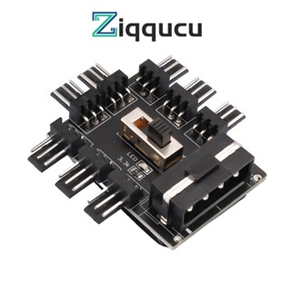 Ziqqucu ฮับพัดลมระบายความร้อน 1 เป็น 8 ทาง 12V 3 พิน 3 พิน PWM สําหรับเมนบอร์ด PC เดสก์ท็อป