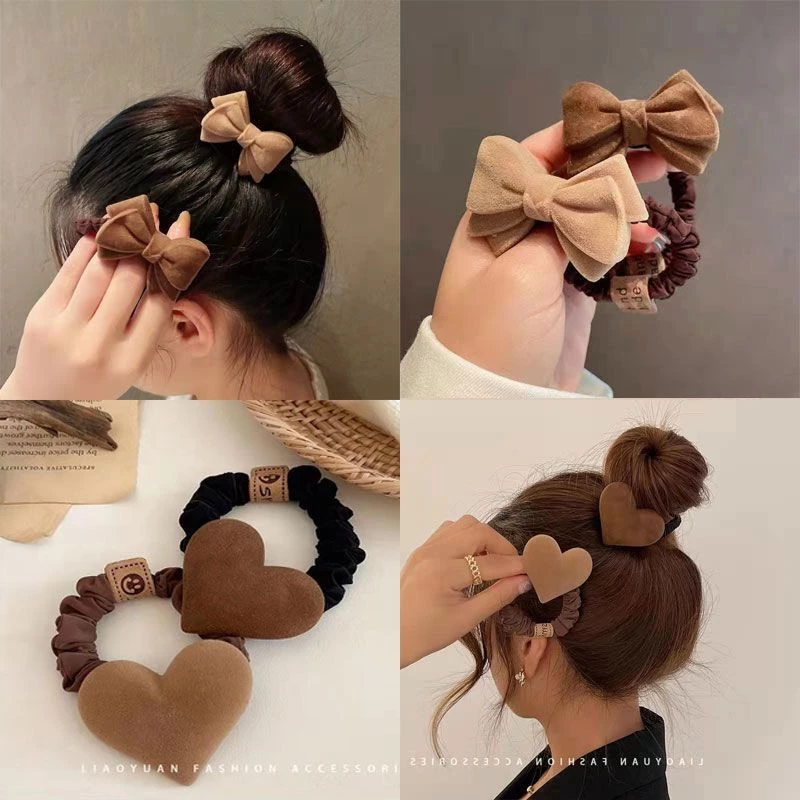 เครื่องประดับผมเชือกผม Influencer Temperament Bow Love Ball หางม้าหัวเชือก 2024