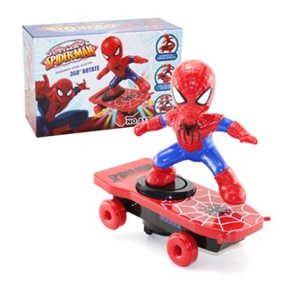 ของเล่นรถสกูตเตอร์ไฟฟ้า Spiderman Ultraman Stunt Scooter หมุนได้ 7.9 องศา