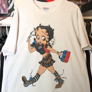 [พร้อมส่ง] เสื้อยืดแขนสั้น พิมพ์ลาย Miss Bettyboop แฟชั่นฤดูร้อน สําหรับผู้ชาย และผู้หญิง