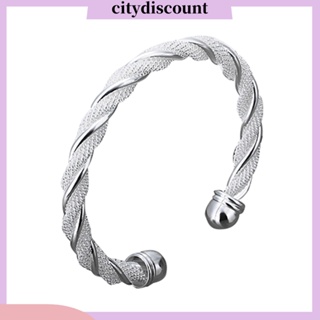 &lt;citydiscount&gt; กําไลข้อมือ ชุบเงิน แบบเปิด เครื่องประดับแฟชั่นสตรี