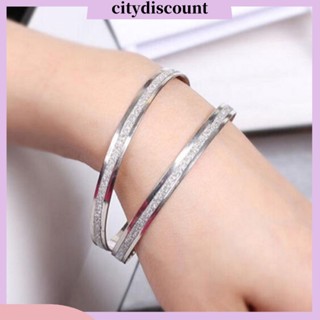 &lt;citydiscount&gt; กําไลข้อมือ สวยหรู ไม่ซีดจาง ผู้หญิง ที่เรียบง่าย กลาง ฝ้า วงกลม สร้อยข้อมือ สําหรับงานเลี้ยง ออกเดท