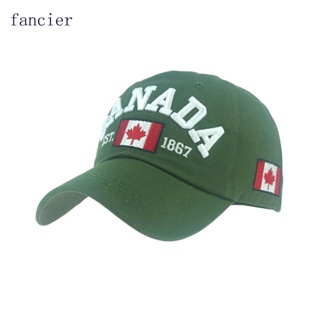 Fancier หมวกเบสบอลลําลอง ปักลาย CANADA สําหรับผู้ชาย และผู้หญิง