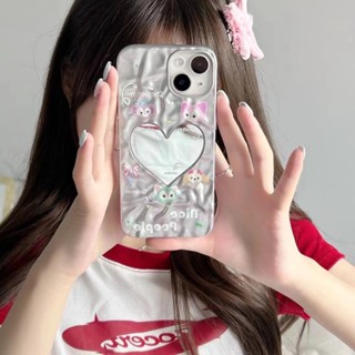 เคสโทรศัพท์มือถือกระจก กันลื่น ลายหัวใจ สําหรับ iPhone 14Pro Max 14Pro 14 13 Pro 13Pro Max 12 Pro Max 12 Pro 12 11