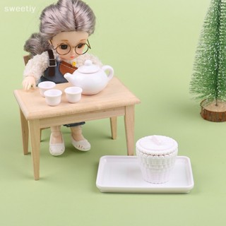 Sweetiy ใหม่ ชุดกาน้ําชาจิ๋ว สําหรับบ้านตุ๊กตา 6 ชิ้น ต่อชุด