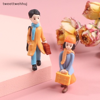 Tw โมเดลตุ๊กตาคู่รัก ขนาดเล็ก DIY สําหรับตกแต่งบ้าน 2 ชิ้น