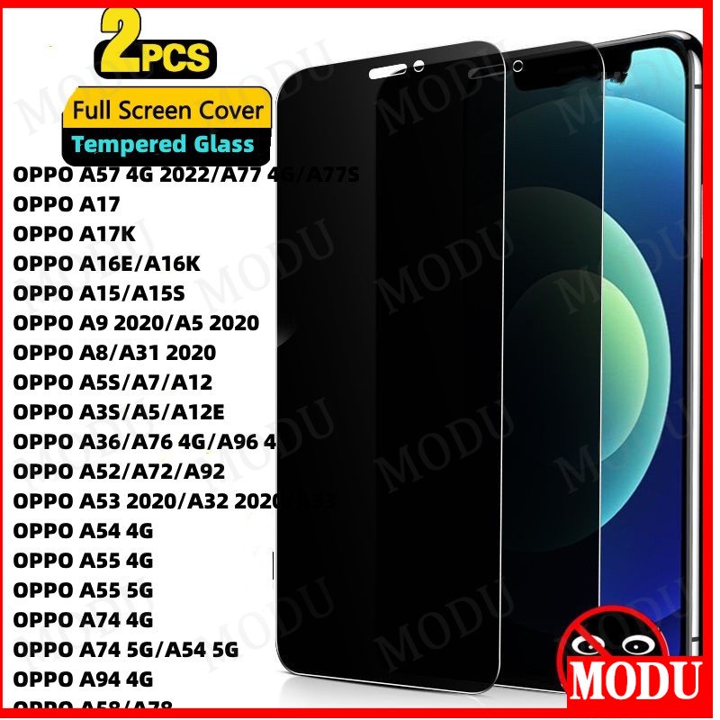 กระจกนิรภัยกันรอยหน้าจอ เพื่อความเป็นส่วนตัว สําหรับ OPPO A38 A57 AA77 A77S A17 A17K A16E A16K A15 A