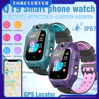 Q19 นาฬิกาสมาร์ทโฟนเด็กนาฬิกาอัจฉริยะ GPS Tracker โทรศัพท์สำหรับชายหญิงนาฬิกาข้อมือดิจิตอลกันน้ำเด็กการตรวจสอบระยะไกลสำหรับเด็ก fore