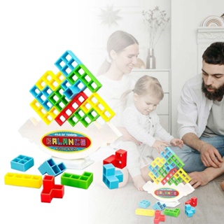 Tetra Tower Game Stacking Blocks Building Blocks Balance Puzzle Board Assembly Bricks Educational Toys for Children Kids Adults