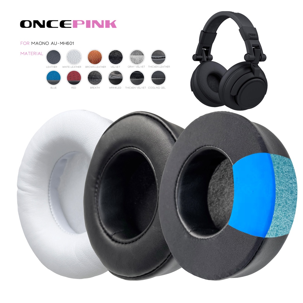 Oncepink เปลี่ยนแผ่นรองหูฟังสําหรับ Maono Au-Mh601 หูฟัง Thicken Cushion Earmuffs ฝาครอบหู