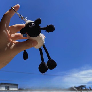 INS Fun Small Plush Doll Keychain Girls New Cartoon Funny Little Sheep Doll Bag Pendant with Hand Gift Jewelry