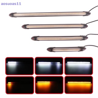 Aosuoas ใหม่ แถบไฟเลี้ยว LED 12V 1 คู่ สําหรับรถยนต์